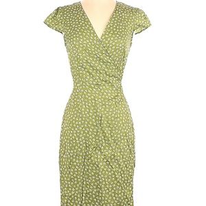 Reformation Green Above-the-Knee Wrap Dress (XS)